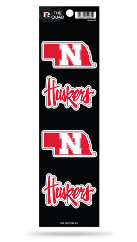 Nebraska Huskers Set of 4 Decals Stickers The Quad by Rico 2x1 Inches Yeti