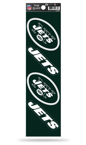 New York Jets Set of 4 Decals Stickers The Quad by Rico 2x2 Inches