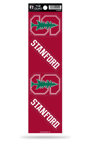 Stanford Cardinal Set of 4 Decals Stickers The Quad by Rico 2x2 Inches