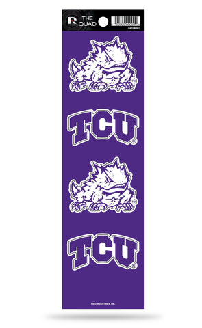 TCU Horned Frogs Set of 4 Decals Stickers The Quad by Rico 2x2 Inches