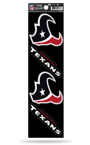 Houston Texans Set of 4 Decals Stickers The Quad by Rico 2x2 Inches