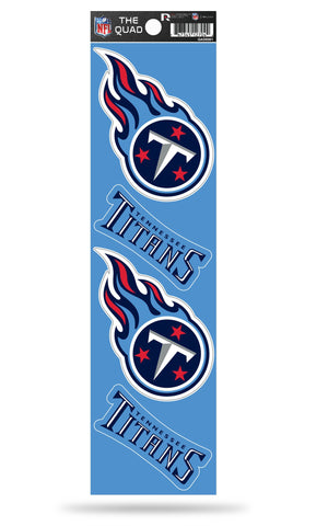Tennessee Titans Set of 4 Decals Stickers The Quad by Rico 3x2 Inches