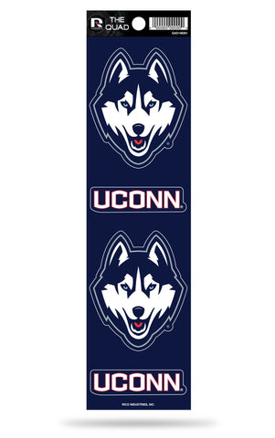 UCONN Huskies Set of 4 Decals Stickers The Quad by Rico 2x2 Inches