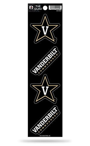 Vanderbilt Commodores Set of 4 Decals Stickers The Quad by Rico 2x2 Inches