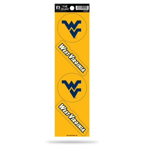 West Virginia Mountaineers Set of 4 Decals Stickers The Quad by Rico 2x2 Inches Yeti