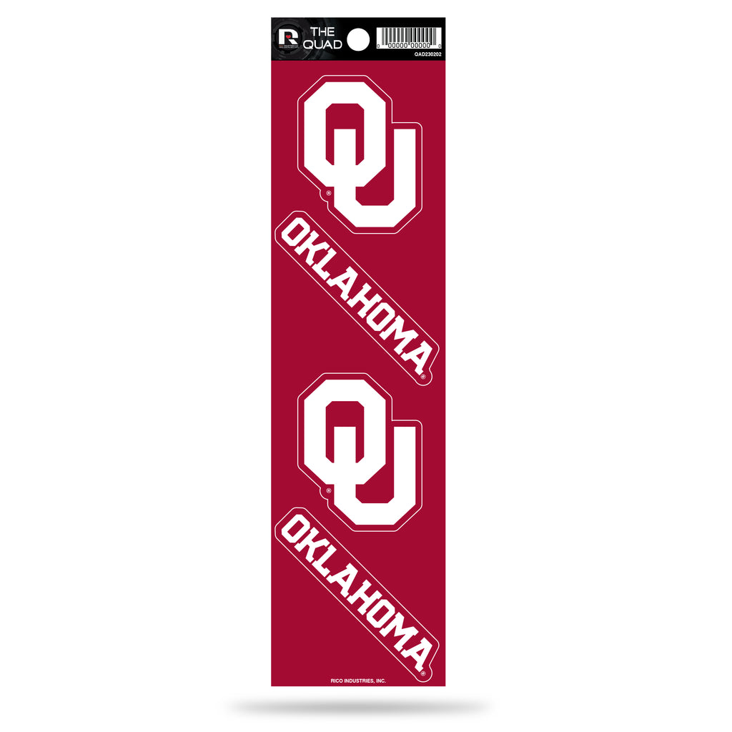 Sooners Graphics Oklahoma Sooners Set of 4 Decals Stickers The Quad by Rico 2x2 Inches ...