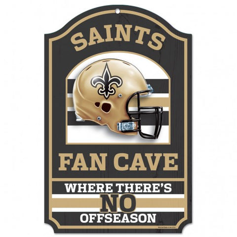 New Orleans Saints FAN CAVE Sign NEW! 11"X17" Man Cave Helmet