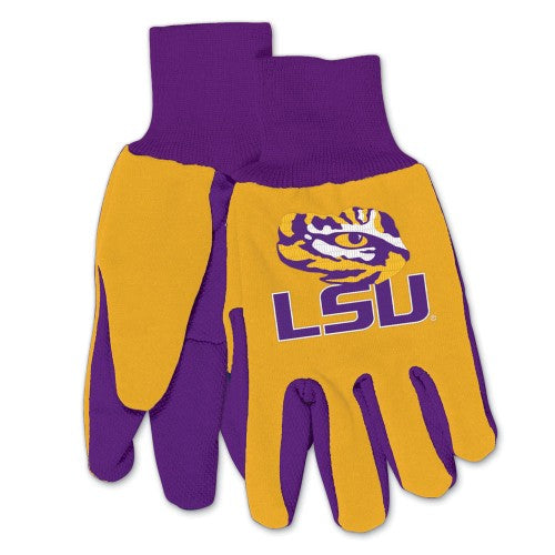 LSU Tigers Sport Utility Work Gloves NEW! NCAA Free Shipping Gold