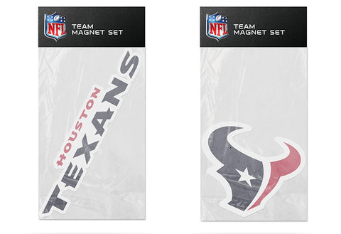 Houston Texans Magnet Set 2 piece Logo Wordmark NEW NFL Free Shipping!