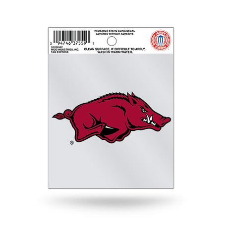 Arkansas Razorbacks Logo Static Cling Sticker NEW!! Window or Car! NCAA