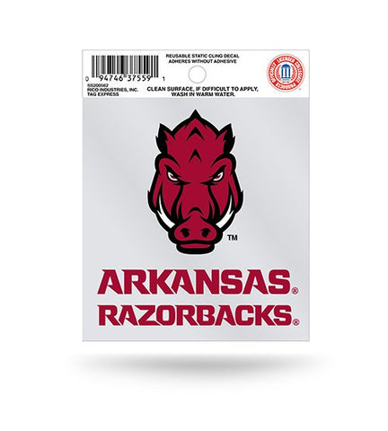 Arkansas Razorbacks Head Logo Static Cling Sticker NEW!! Window or Car! NCAA
