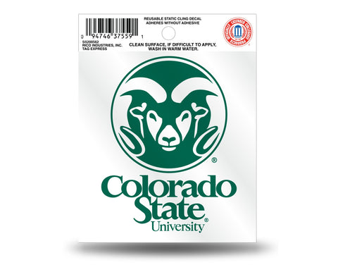 Colorado State Rams with Workmark Static Cling Sticker NEW!! Window or Car! NCAA