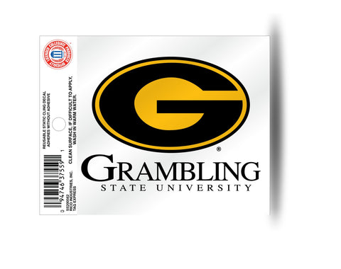 Grambling Tigers Circle Logo Static Cling Sticker NEW!! Window or Car! NCAA