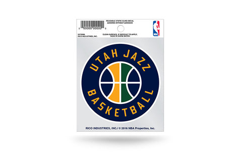 Utah Jazz Circle Logo Static Cling Sticker NEW!! Window or Car!