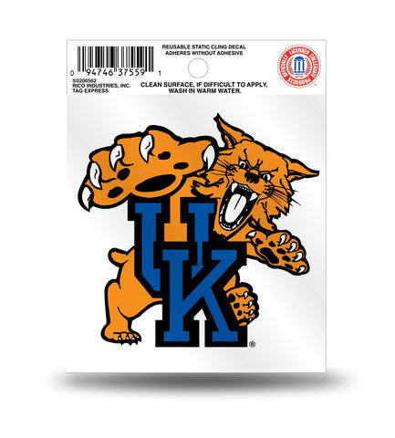 Kentucky Wildcats "Scratch" Logo Static Cling Sticker NEW!! Window or Car! NCAA