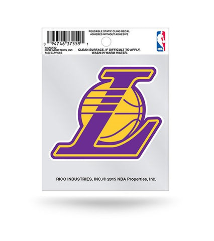 Los Angeles Lakers "L" Logo Static Cling Sticker NEW!! Window or Car! NBA
