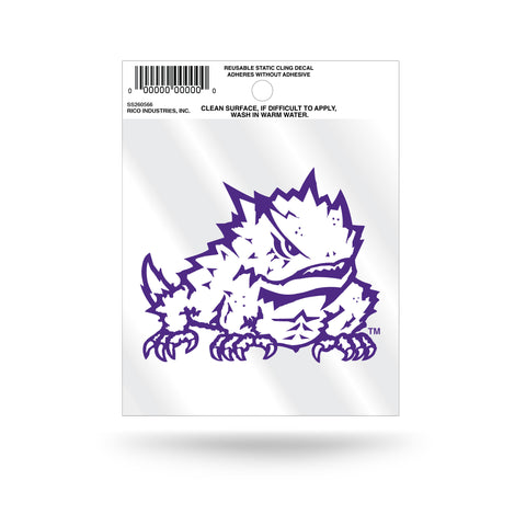 TCU Horned Frogs "Frog" Logo Static Cling Sticker NEW!! Window or Car! NCAA
