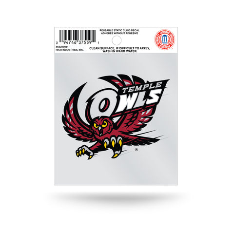 Temple Owls Static Cling Sticker Decal NEW!! Window or Car! Letters