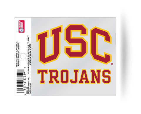 USC Trojans "USC" Logo Static Cling Sticker NEW!! Window or Car! NCAA
