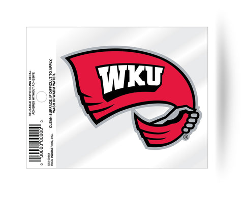 Western Kentucky Hilltoppers Flag Logo Static Cling Sticker Decal NEW!! Window or Car!