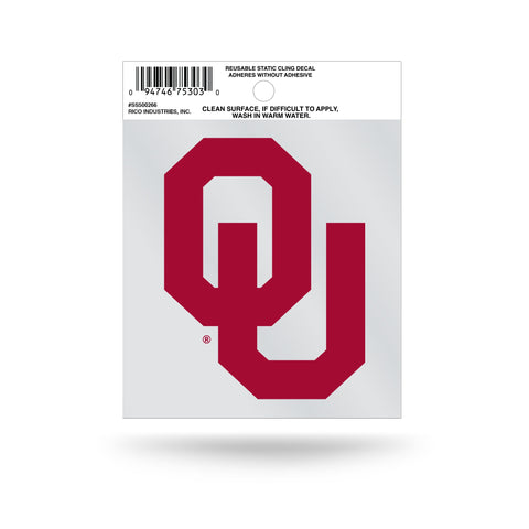 Oklahoma Sooners Static Cling Sticker NEW!! Window or Car! NCAA