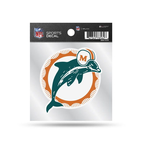 Miami Dolphins Retro Logo Die Cut Decal NEW 3x3 Inches Window or Car! NFL