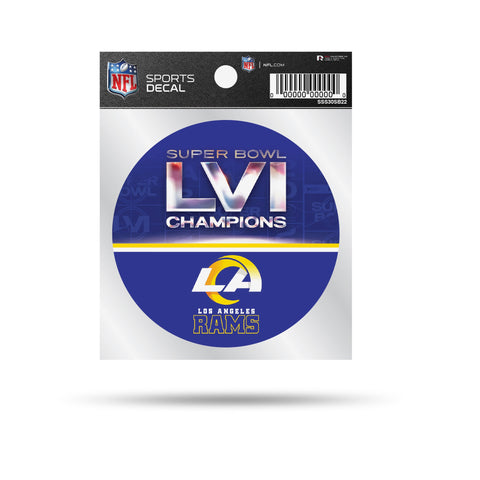 Los Angeles Rams Super Bowl LVI Champions Die-Cut Decal Window Car 3x3 Inches