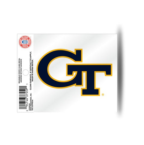 Georgia Tech Yellow Jackets GT Logo Static Cling Sticker NEW!! Window or Car! NCAA
