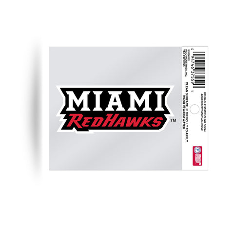 Miami of Ohio Redhawks Wordmark Logo Static Cling Sticker NEW!! Window or Car!