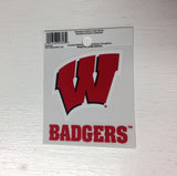 Wisconsin Badgers Static Cling Sticker NEW!! Window or Car! NCAA