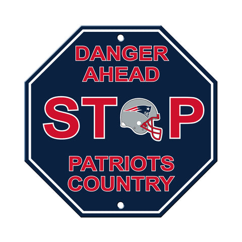New England Patriots Stop Sign NEW! 12"X12" "Patriots Country" Man Cave