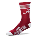 Alabama Crimson Tide Socks Crew Length Stripes Size Medium Fits Most NEW!