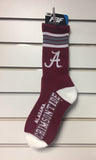 Alabama Crimson Tide Socks Crew Length Stripes Size Medium Fits Most NEW!