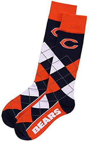 Chicago Bears  Argyle Socks Crew Length One Size Fits Most NEW!