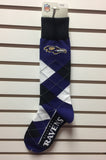 Baltimore Ravens Argyle Socks Crew Length One Size Fits Most NEW!
