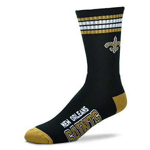 New Orleans Saints Socks Crew Length Stripes Size Large NEW!