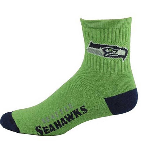 Seattle Seahawks Socks Quarter Length Large Size Mens 10-13 Shoe NEW!