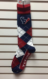 Houston Texans Argyle Socks Crew Length One Size Fits Most NEW!