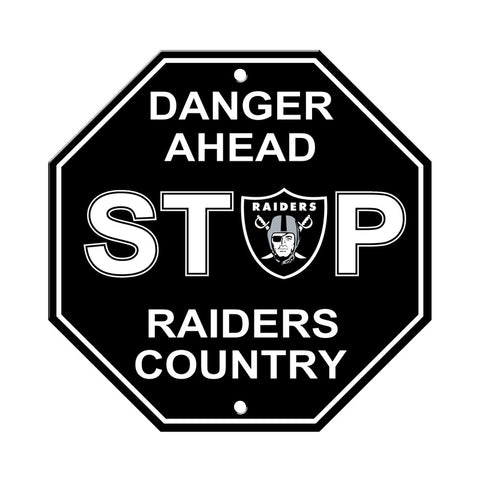 Las Vegas Raiders Stop Sign NEW! 12"X12" "Raiders Country" Man Cave
