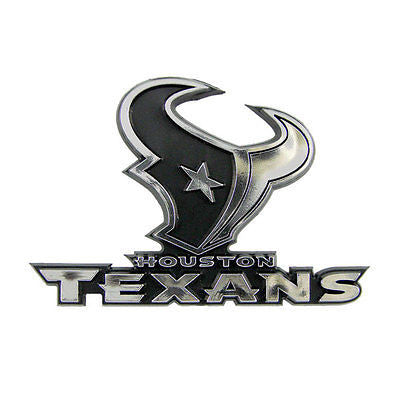 Houston Texans Logo 3D Chrome Auto Decal Sticker NEW!! Truck or Car!