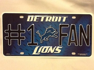 Detroit Lions #1 Fan Aluminum License Plate NEW!!