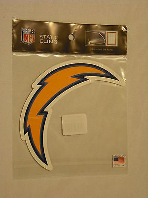 San Diego Chargers Die Cut Static Cling Decal Reusable 4 X 6 NEW! Car Window