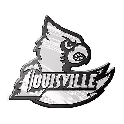 Louisville Cardinals Logo 3D Chrome Auto Decal Sticker NEW!! Truck or Car