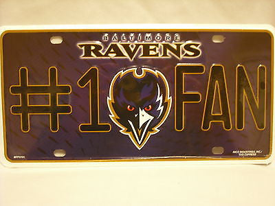 Baltimore Ravens #1 Fan Aluminum License Plate NEW!!
