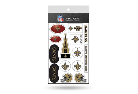 New Orleans Saints Temporary Tattoos Team Variety Pack 14 pieces Free Shipping