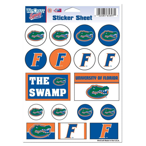 Florida Gators Vinyl Sticker Sheet 17 Decals 5x7 Inches