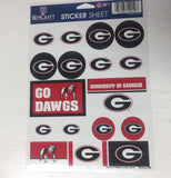 Georgia Bulldogs Vinyl Sticker Sheet 17 Decals 5x7 Inches