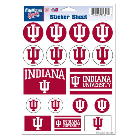Indiana Hoosiers Vinyl Sticker Sheet 17 Decals 5x7 Inches