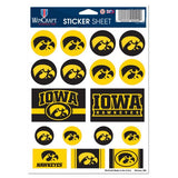 Iowa Hawkeyes Vinyl Sticker Sheet 17 Decals 5x7 Inches