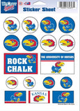 Kansas Jayhawks Vinyl Sticker Sheet 17 Decals 5x7 Inches